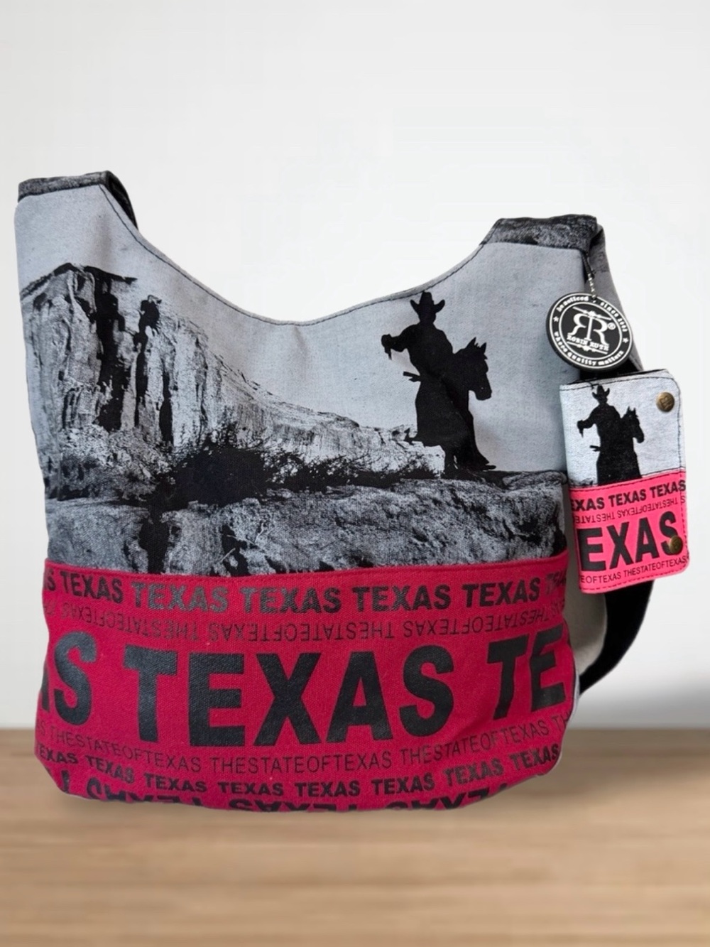 Robin Ruth State of Texas Canvas Hobo Bag and Trifold Wallet